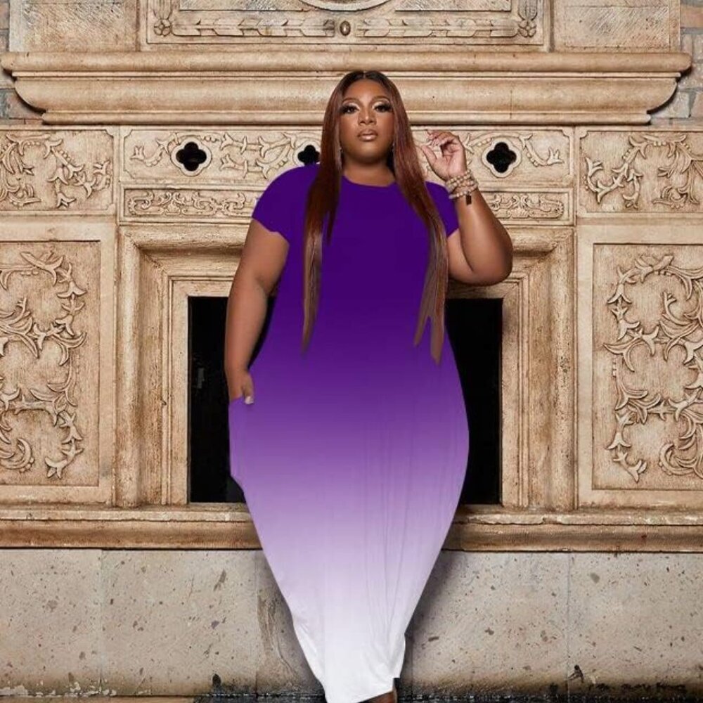 Plus Size Maxi Dress Summer Casual Pockets Beach Sundress for Women - Picture 2 of 5